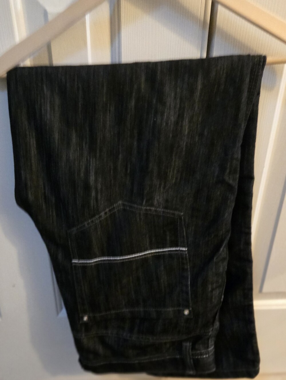 South Pole Black Denim Jeans with Logo Patch, Size 40, 33 Inseam